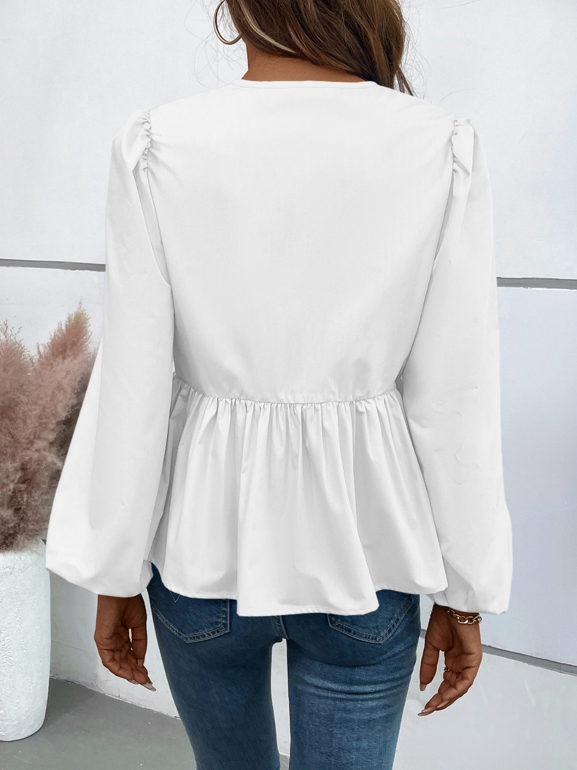 Ivy Lane Peplum Tied Blouse