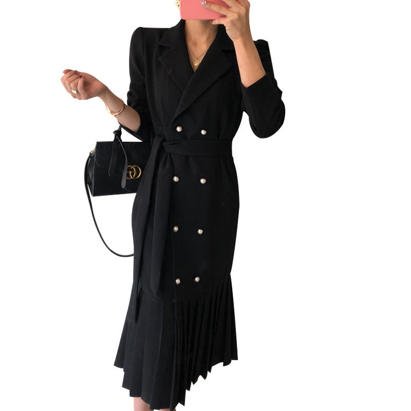 Elegant Tailored Collar Business Dress