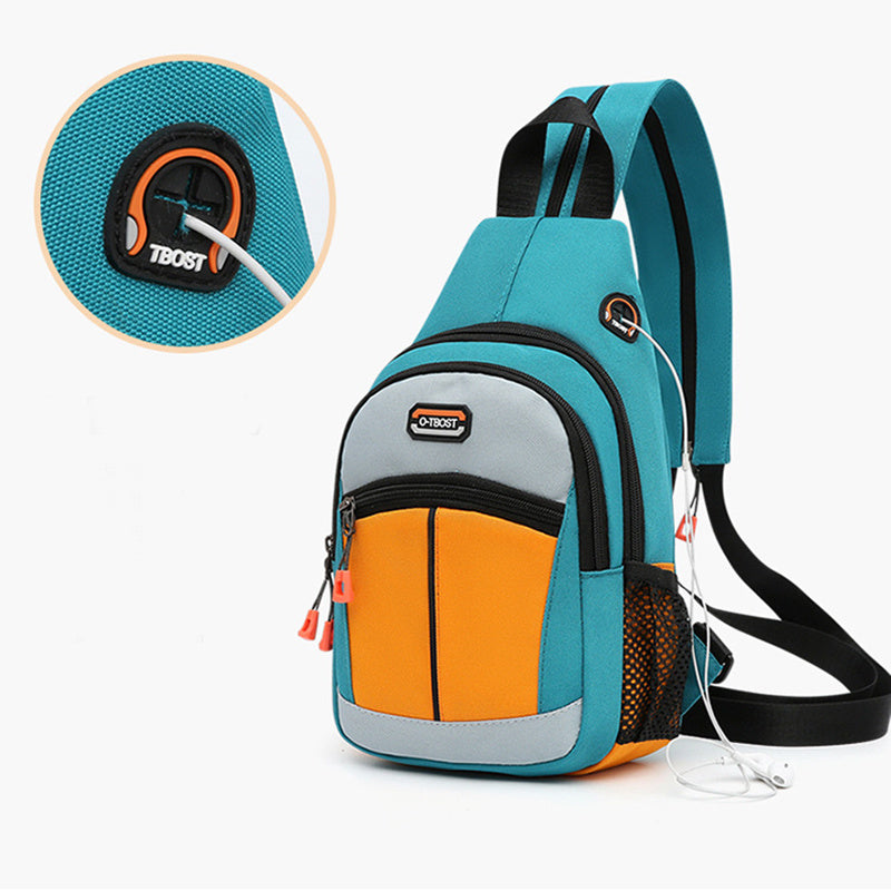 Oxford Sport Backpack Shoulder Bags with USB Design