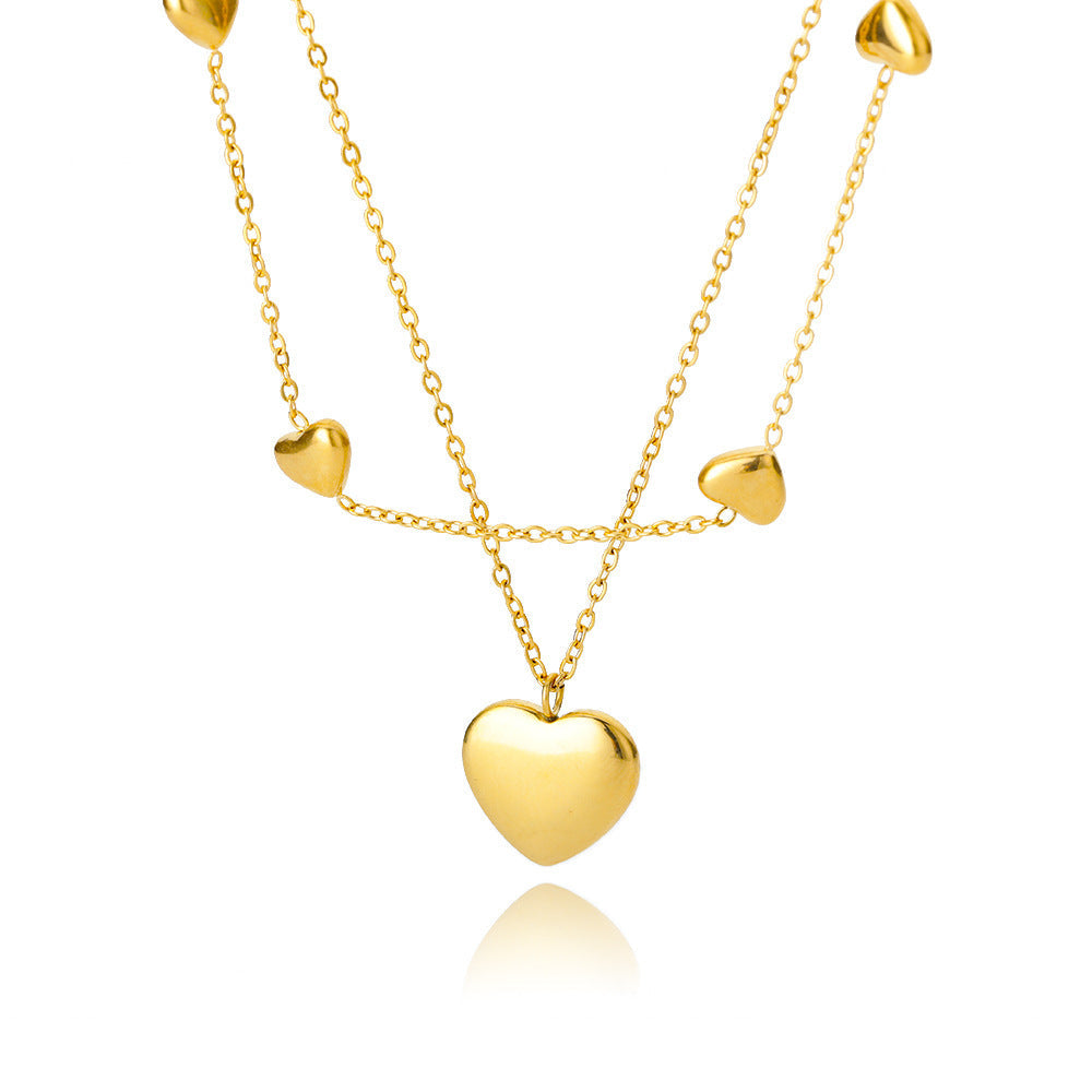 Multilayer Heart Pendant Necklaces