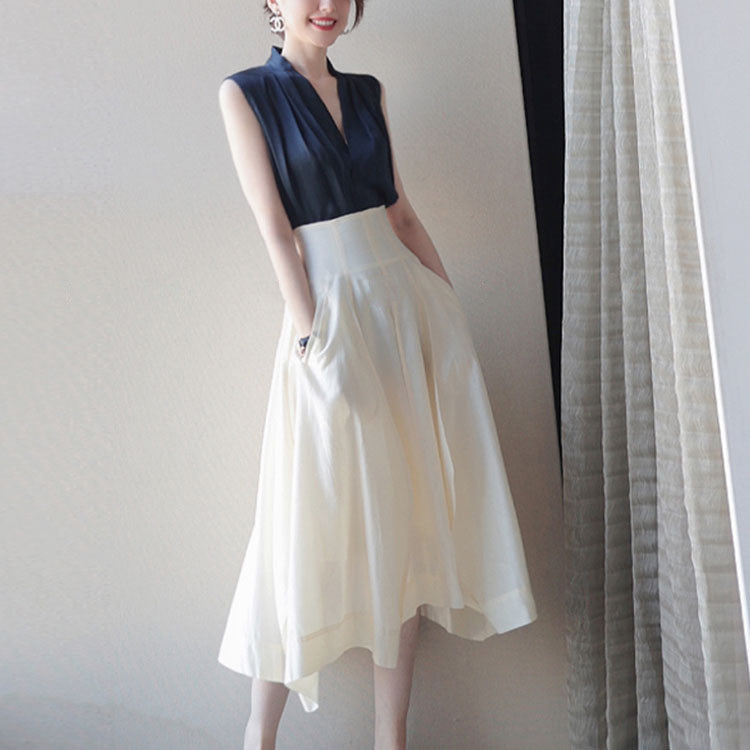 Classic Sleeveless Silk Shirt