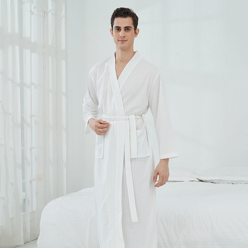 Couple Robes Waffle  Women Men Loungewear Bathrobe