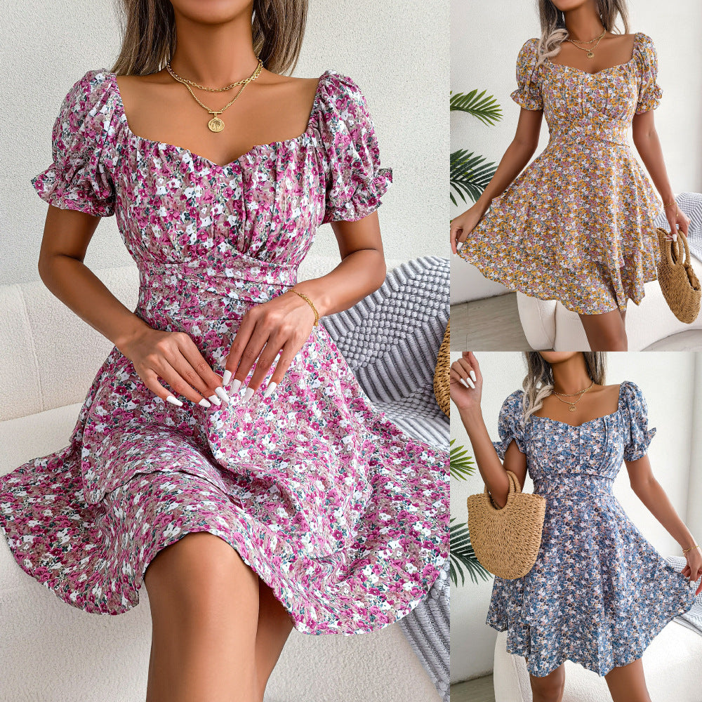 Flower Beauty Mini Swing  Dress