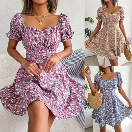 Flower Beauty Mini Swing  Dress