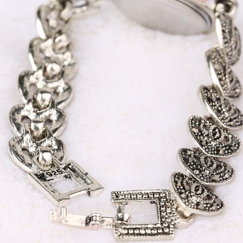 Bohemian Vintage Rhinestone Crystal Heart Bracelet Watch