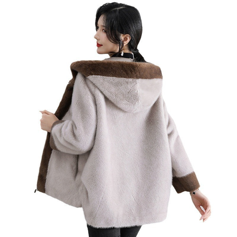 Stay Royal Mink Fur Hooded Coat