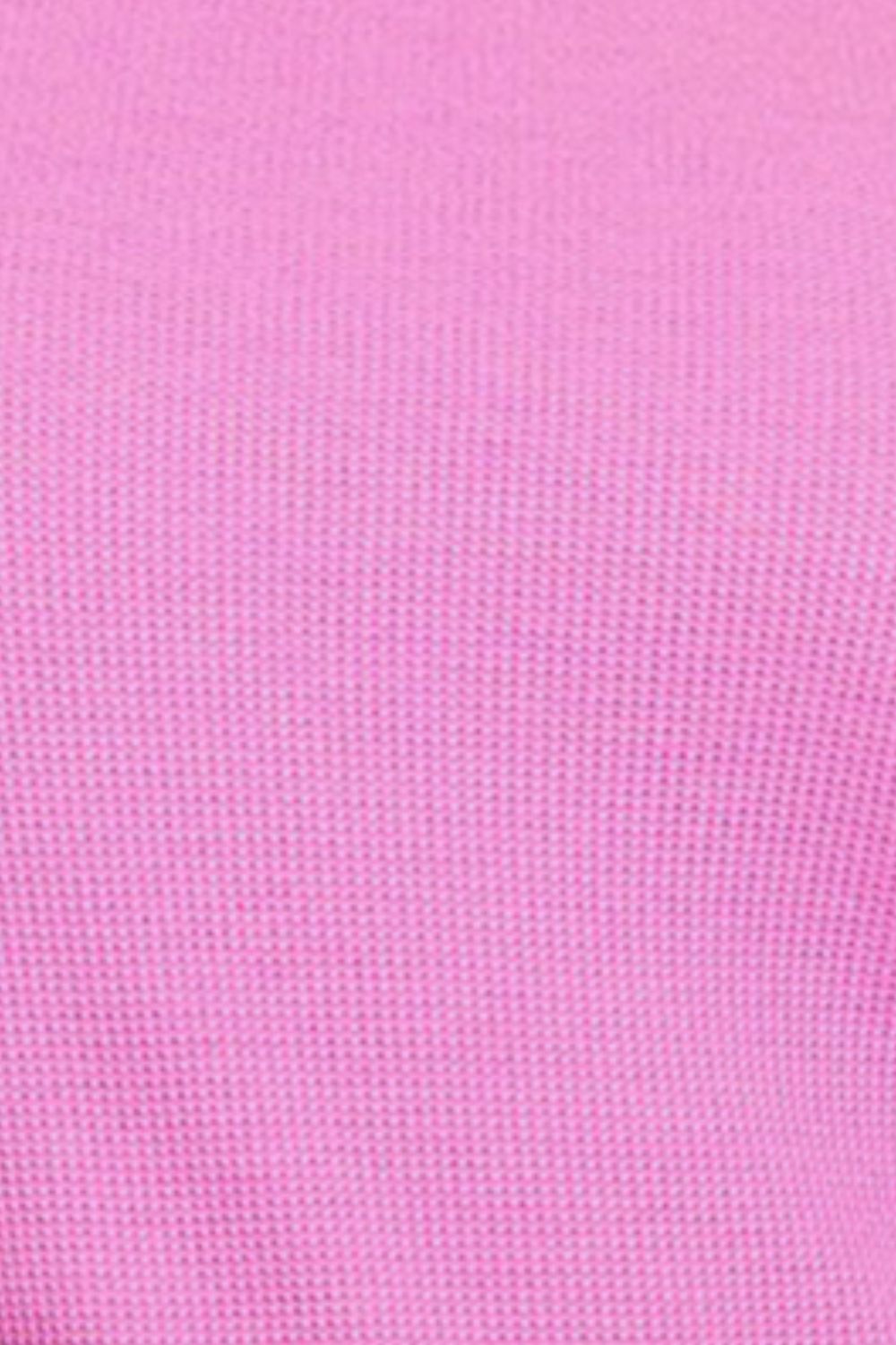 Pink Round  Neck Waffle T-Shirt with Neck Short