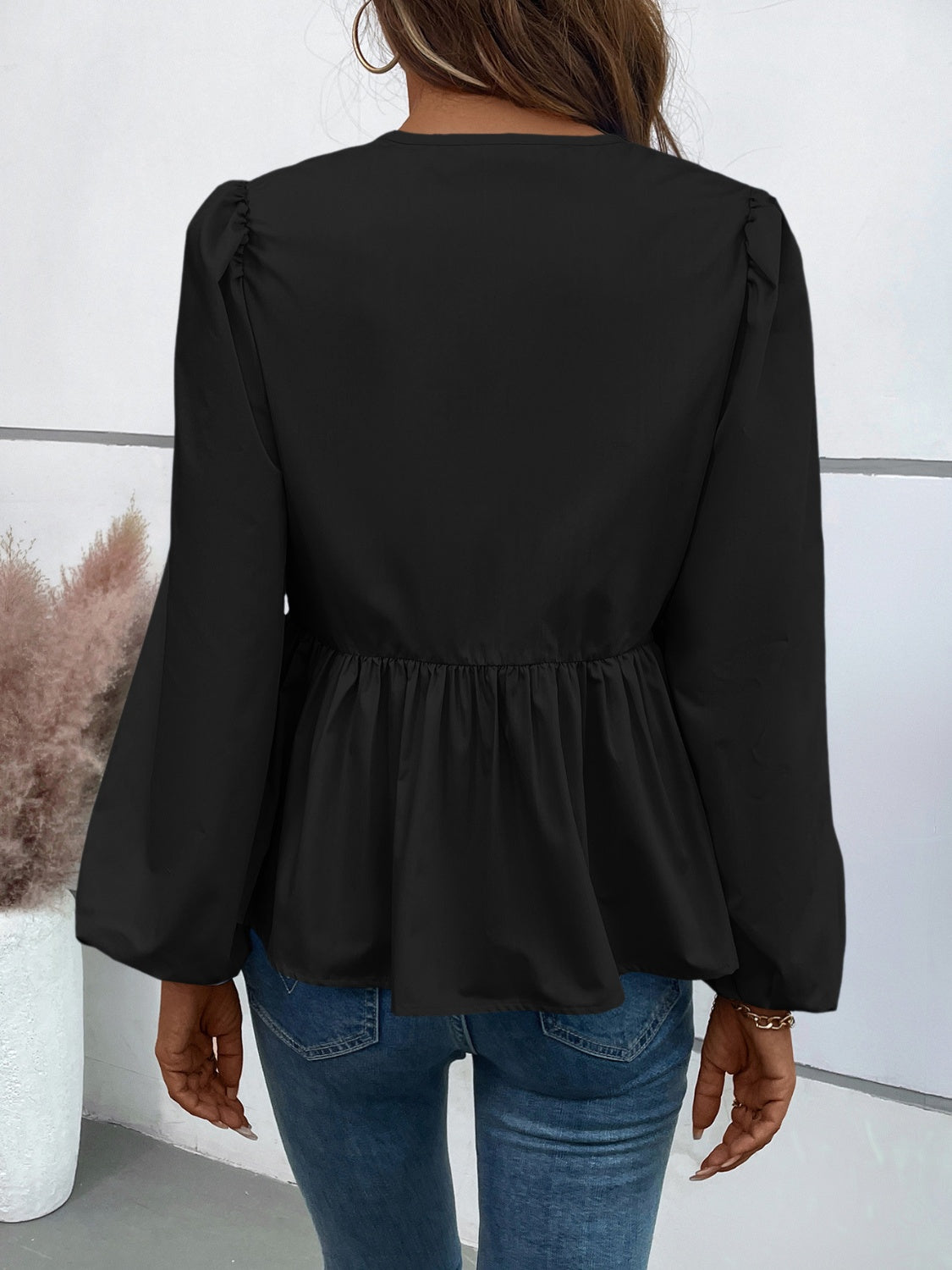 Ivy Lane Peplum Tied Blouse
