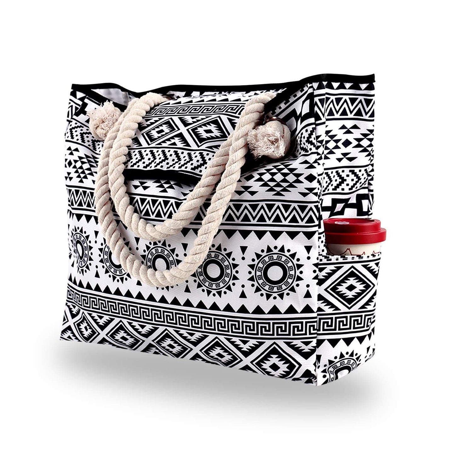 Fashion Print Canvas Beach Bag Large Capacity Crossbody