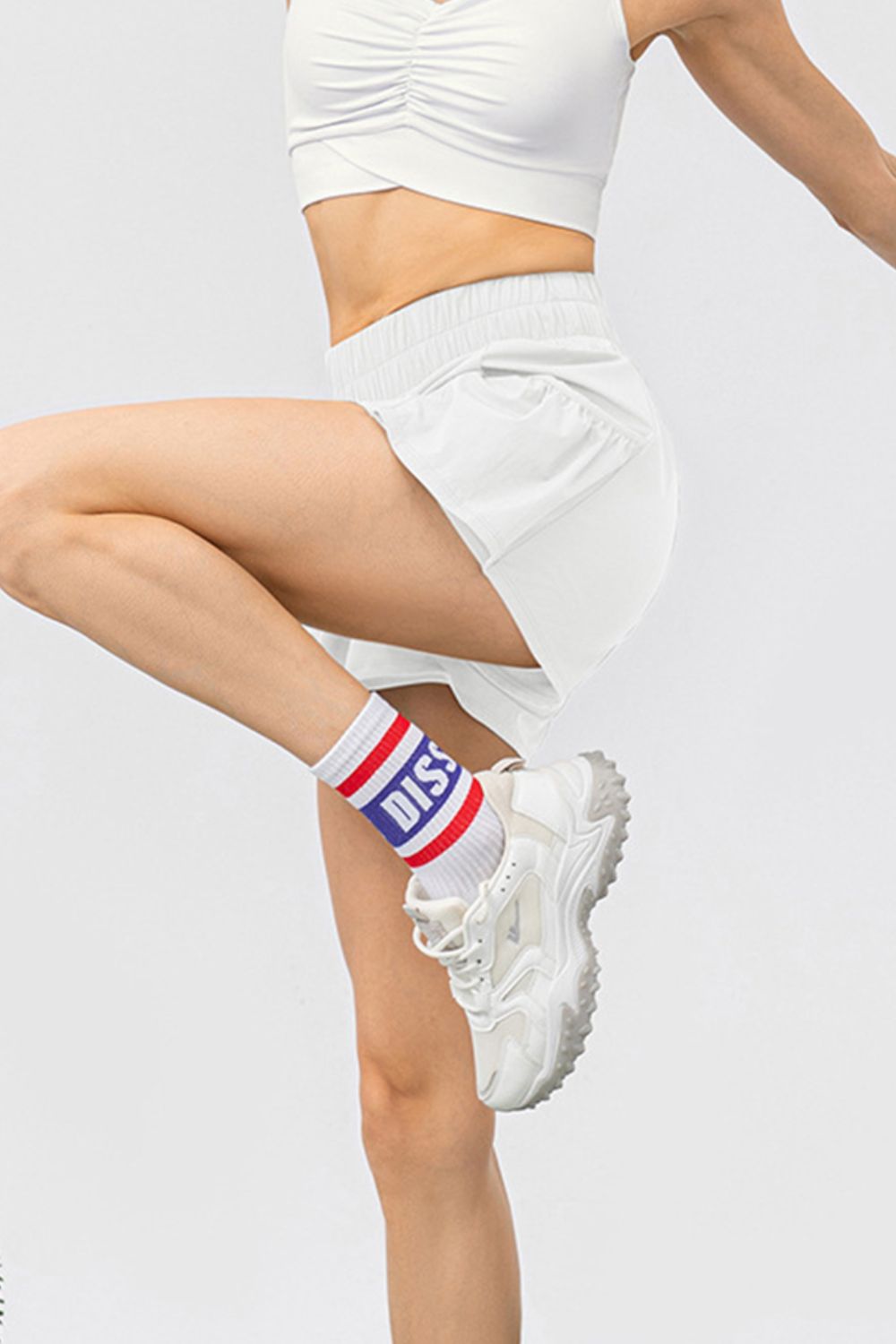 Stretch Elastic Waist Active Shorts w/ Pocketed