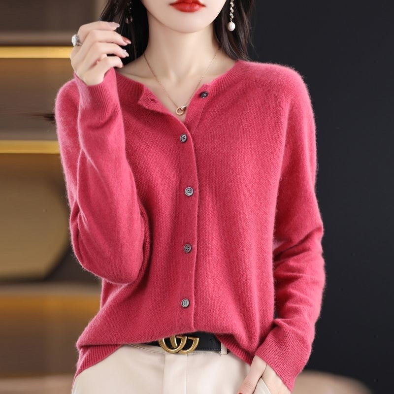 Cashmere Cardigan Sweater with Long-sleeve