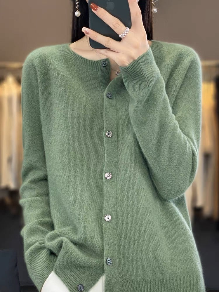 Cashmere Cardigan Sweater with Long-sleeve