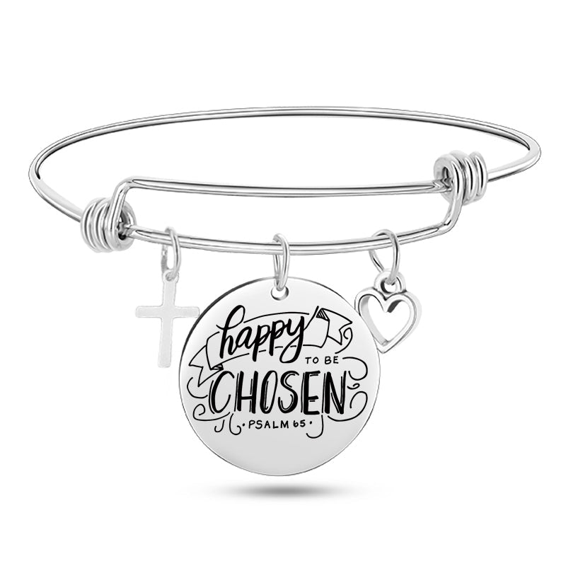 Bible Scripture Stainless Steel Bangle Bracelet