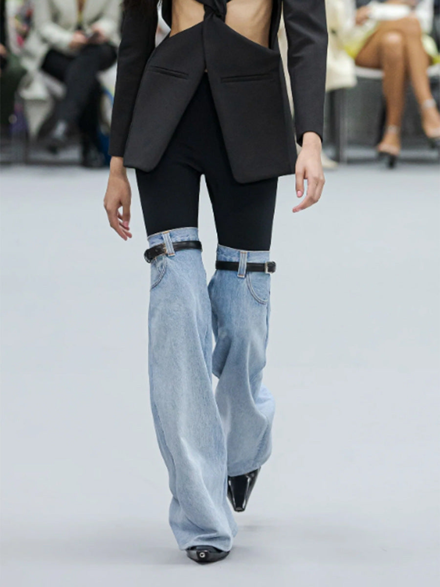 Street Style Slimming Straight Middle Pants