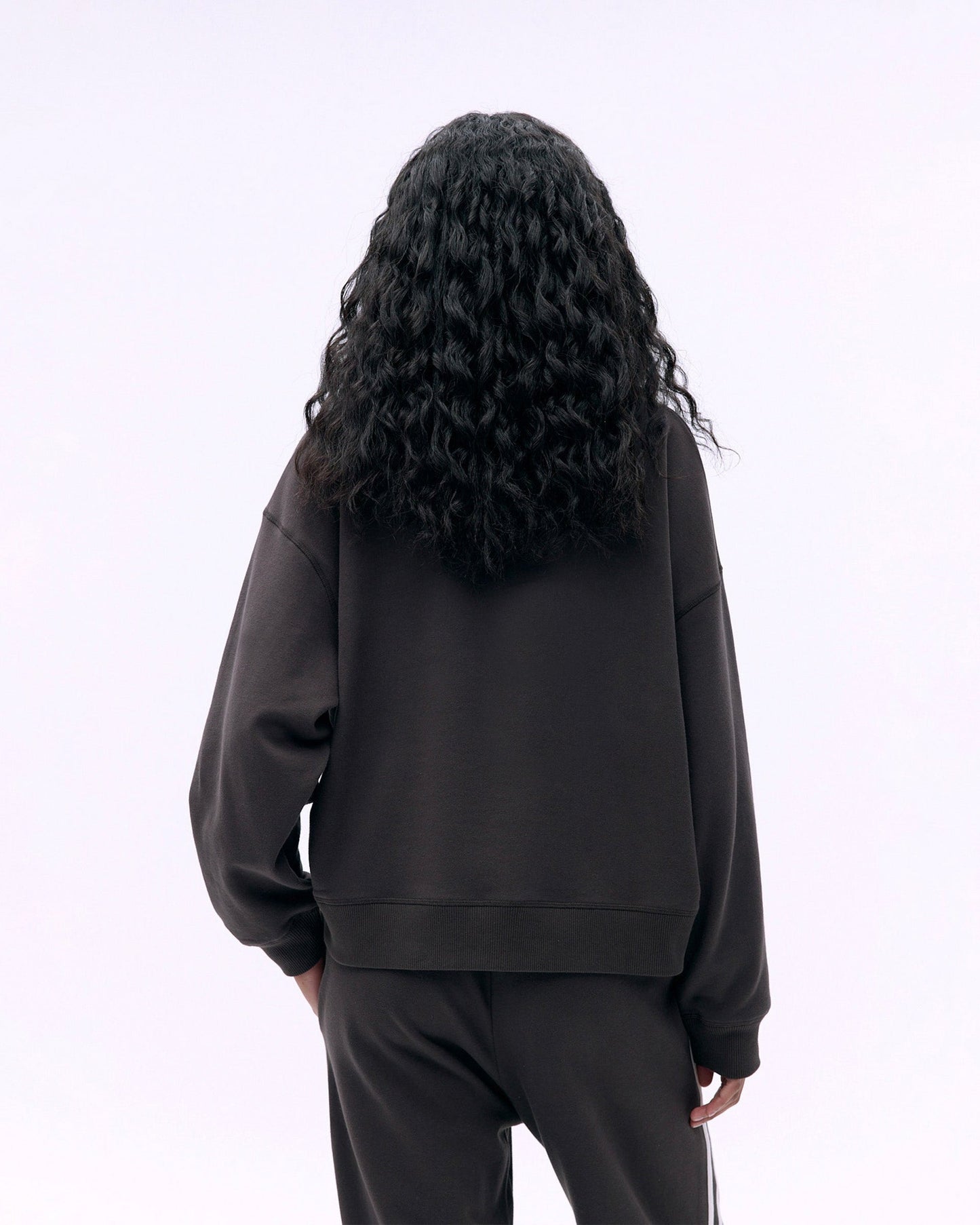 Varsity Loose Fit Sweatshirt - Coffee Bean/Marshmallow White