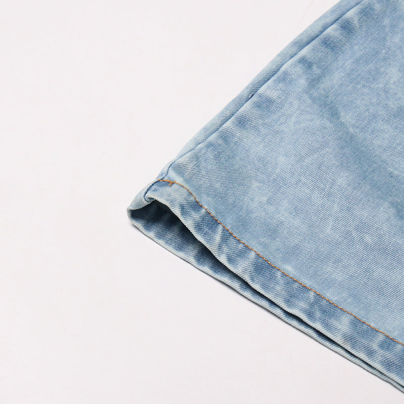 Street Style Slimming Straight Middle Pants