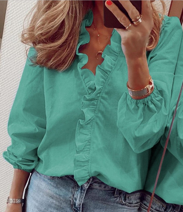 City Lights V-Neck Long-Sleeved Shirt