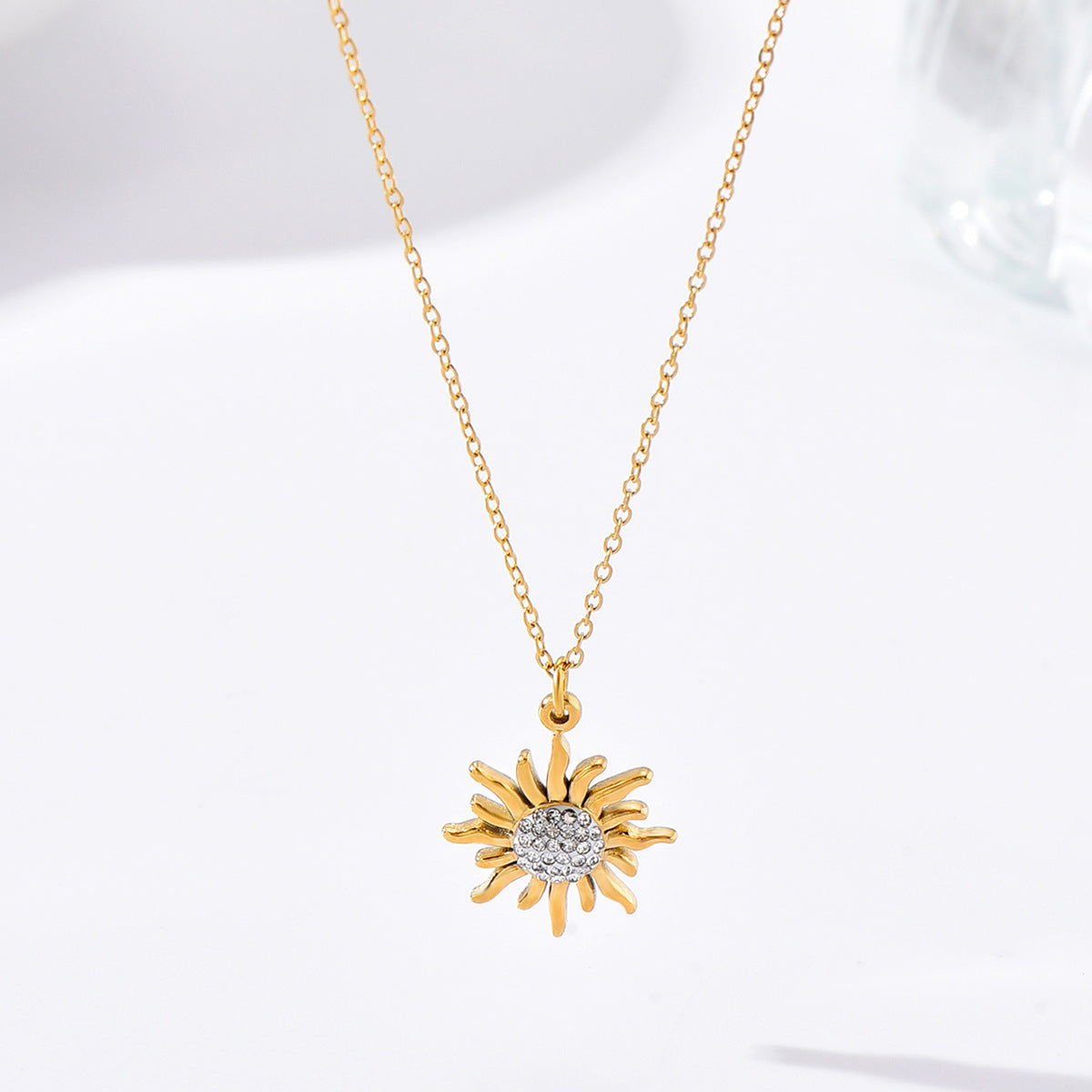 Gold Sunflower Necklace.