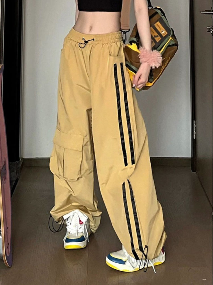 Street Fashion Loose Fitting High Waisted Sports Pants