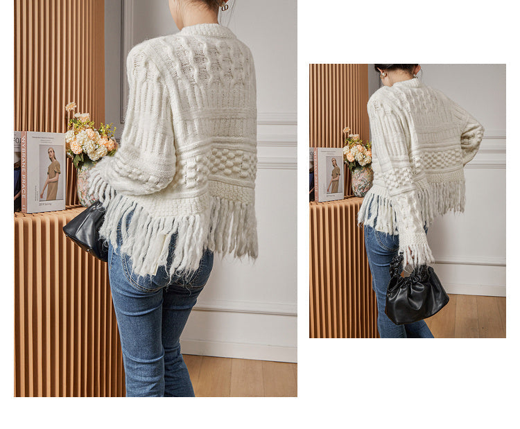 Kind-Hearted Fringe Knit Cardigan