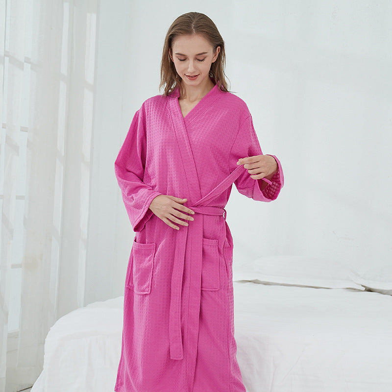 Couple Robes Waffle  Women Men Loungewear Bathrobe