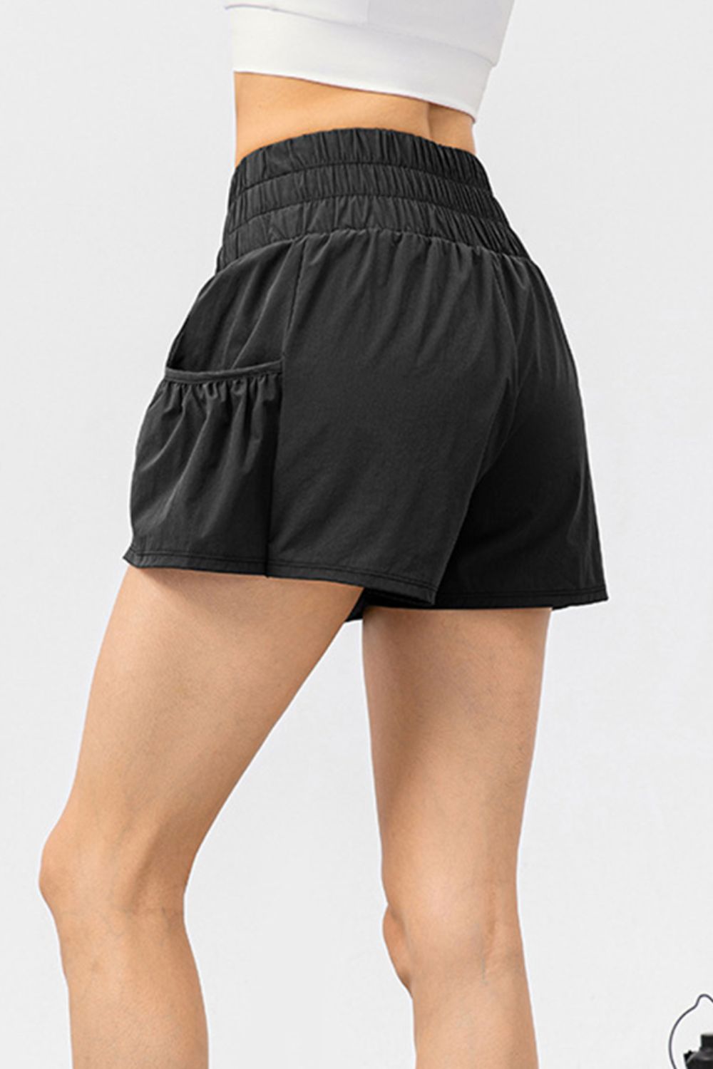 Stretch Elastic Waist Active Shorts w/ Pocketed