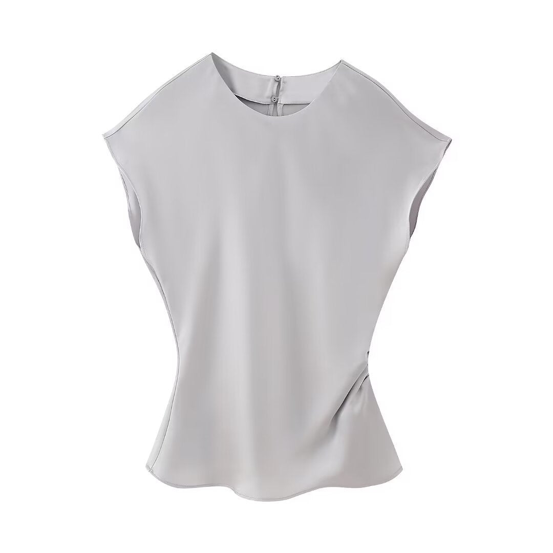 Silk Satin Top Bow Tie Midi Dress 2 Piece