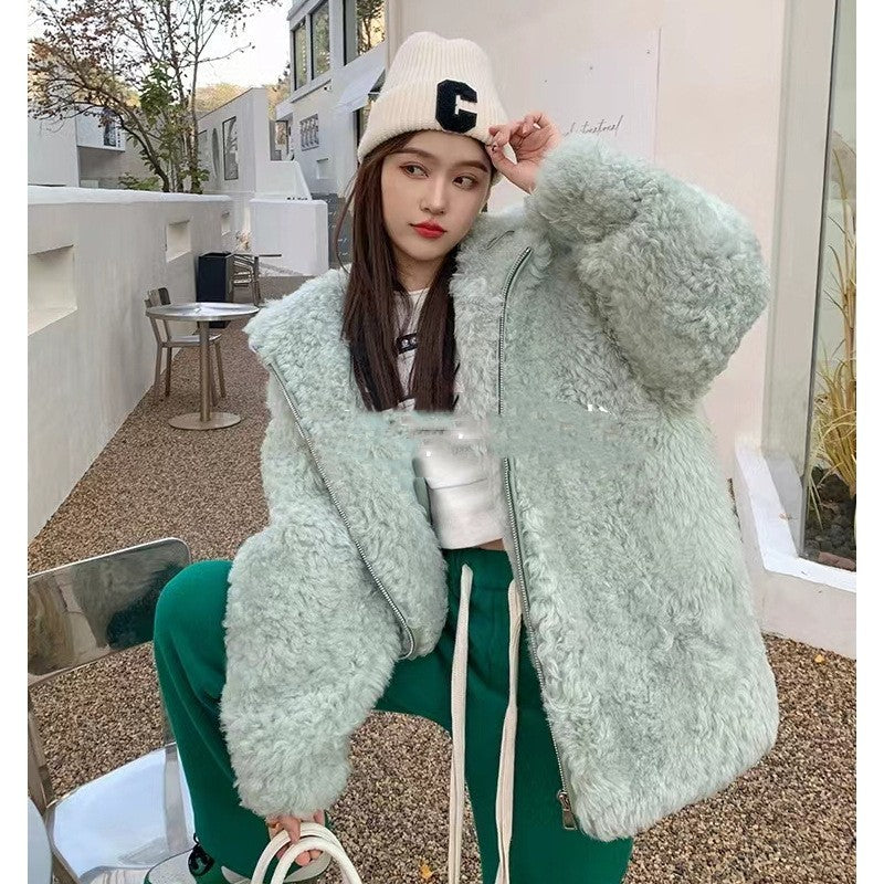 Hip-and-Pop Hooded Women's Coat