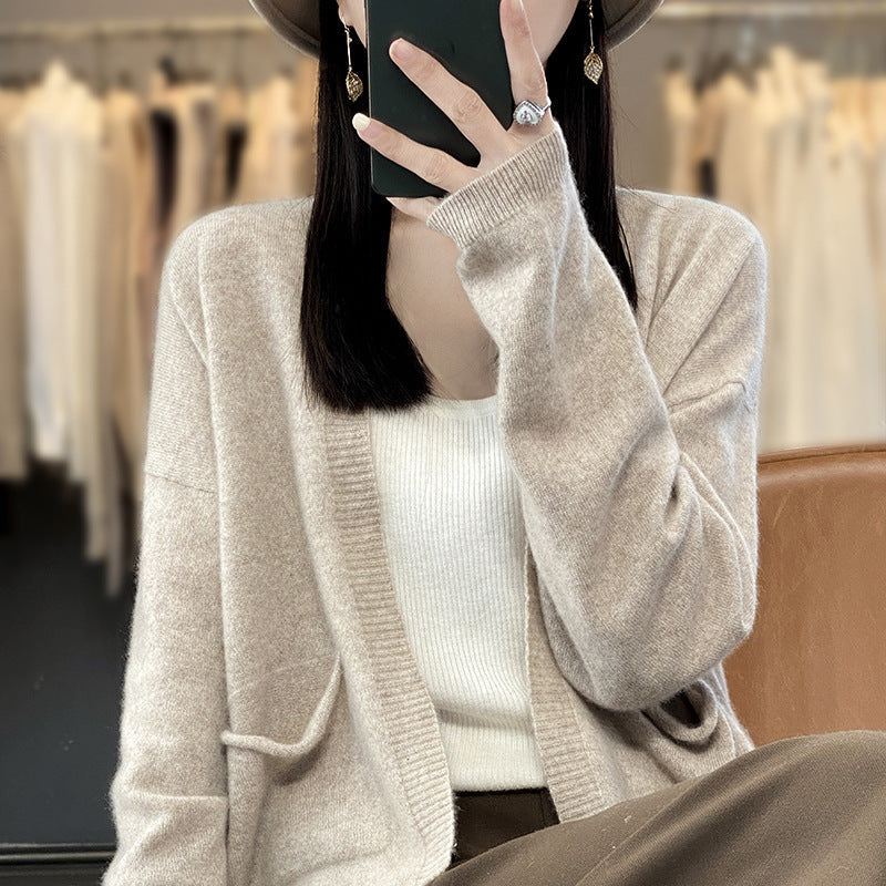 Soft  V-neck Loose Slimming Cardigan