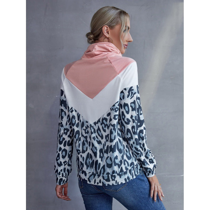 Patchy Khaki Leopard Print Hoodie