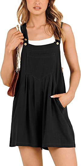 Adjustable Strap Loose Short Bib Overalls Jumpsuit
