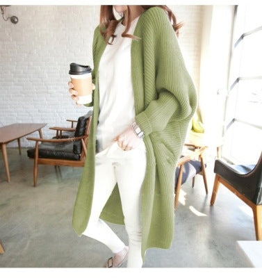 Dreamy Korean Loose Bat Sleeve Long Cardigan