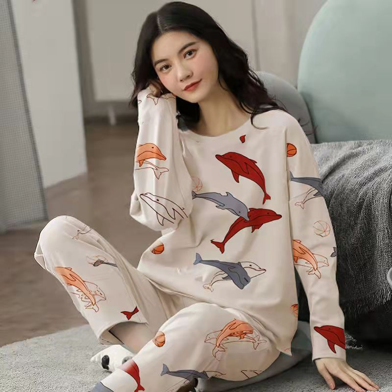 Cute Cartoon Print 2 -Piece Lounging Set
