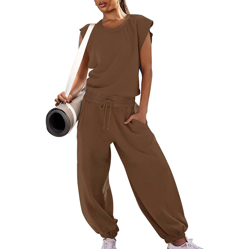 Summer Loose Sleeveless Long Jumpsuit w/  Backless Design & Elastic Waist