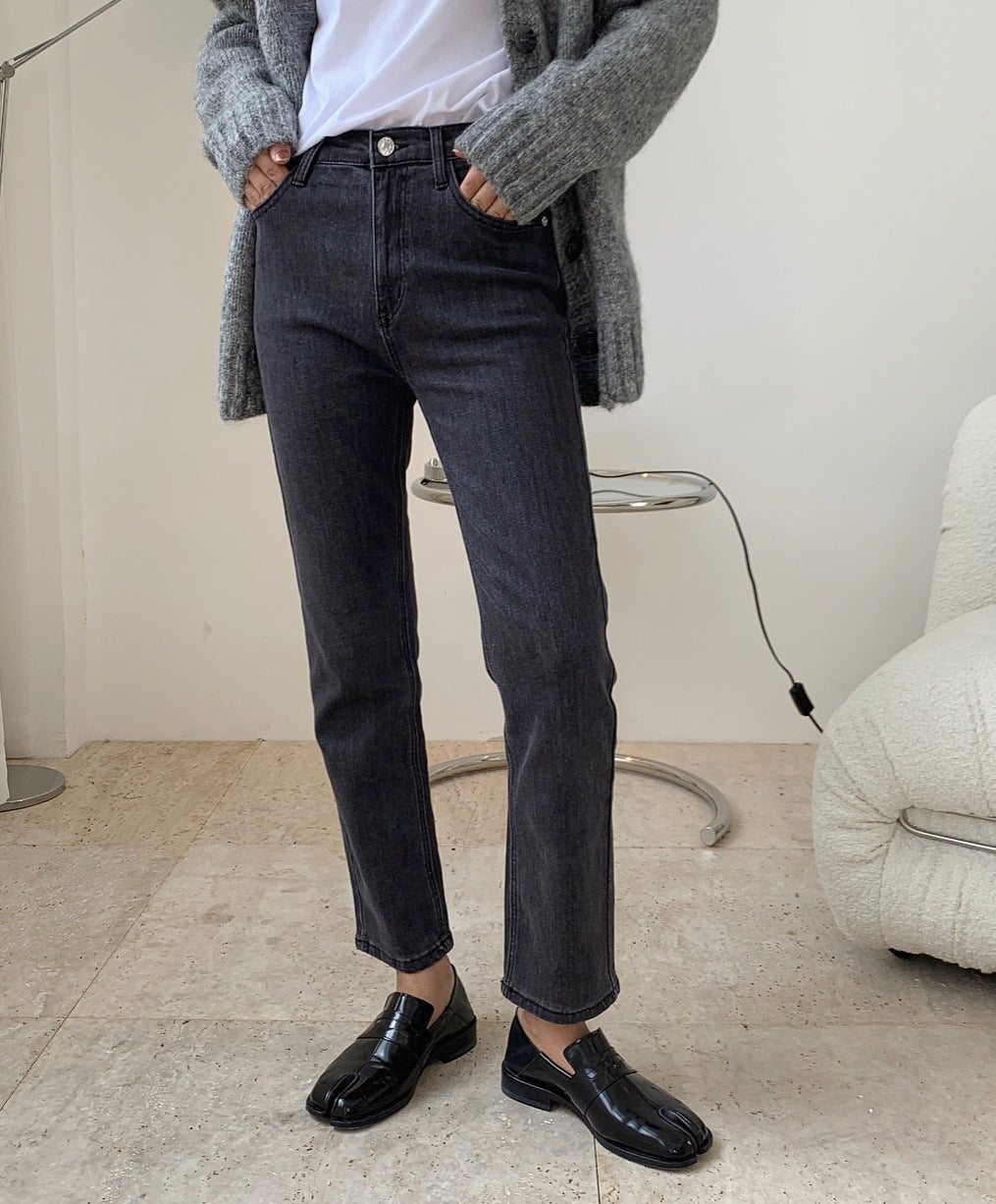 Fashion Straight Ankle-length High Waist Pants