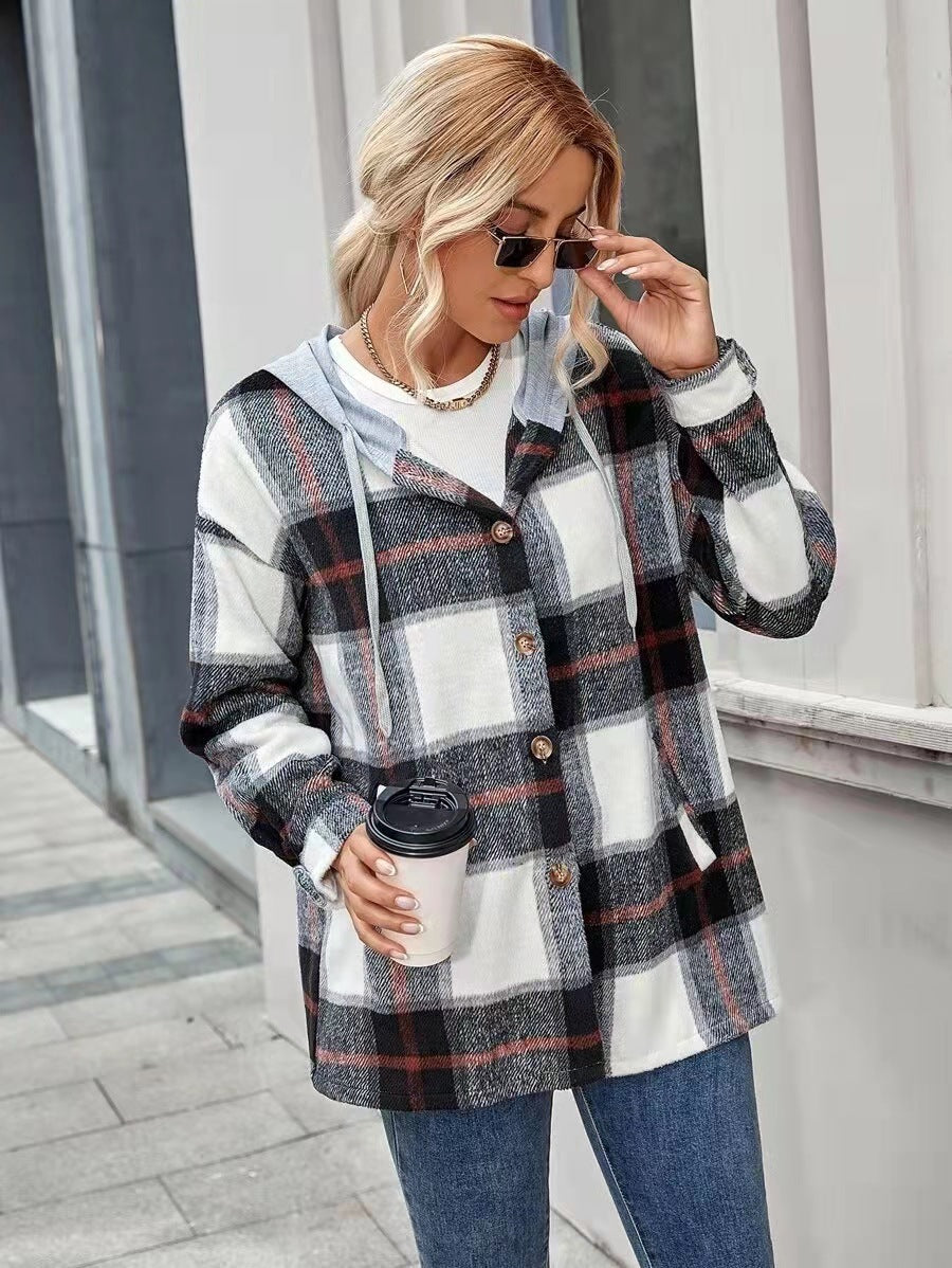 Plaid Pinnacle Woolen Hoodie