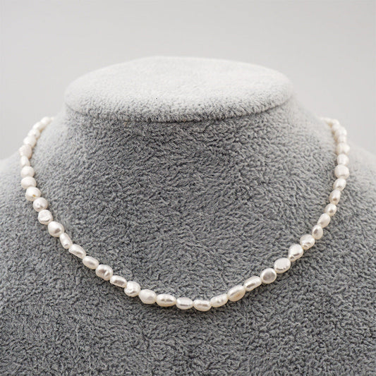 Freshwater Genuine Baroque Pearl Necklace Clavicle Chain. 2 Pearl Sizes.
