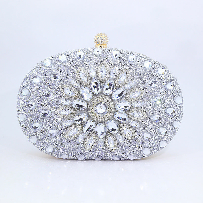 Sparkling Sunflower Style Diamond Evening Bag Clutch