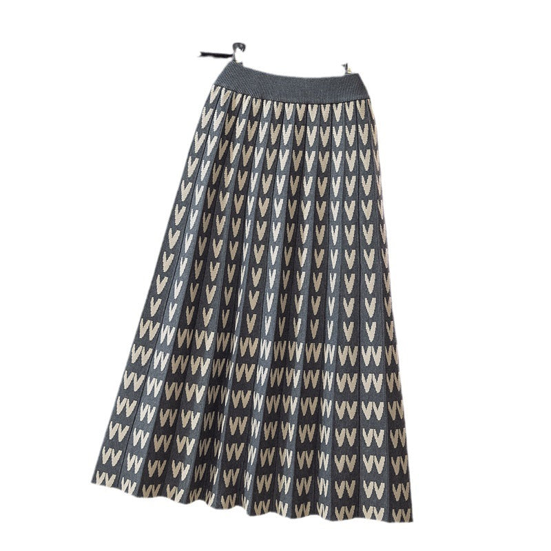 Stay Comfy Printed Knitted Midi Skirt