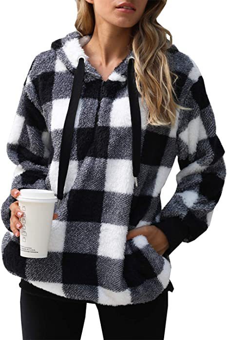 So Comfy Winter Plaid Hoodie Jacket
