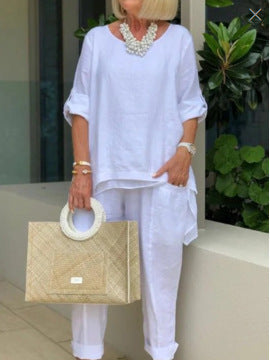 Bliss Zone Relaxation Solid Color Loose Leisure Suit