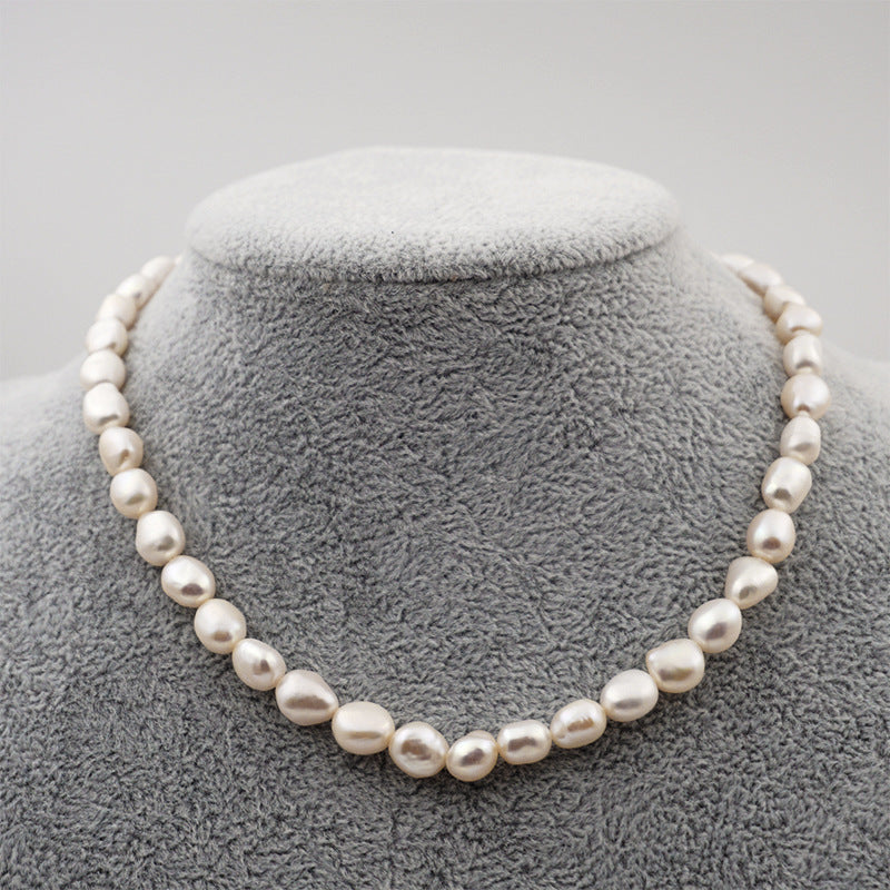 Freshwater Genuine Baroque Pearl Necklace Clavicle Chain. 2 Pearl Sizes.