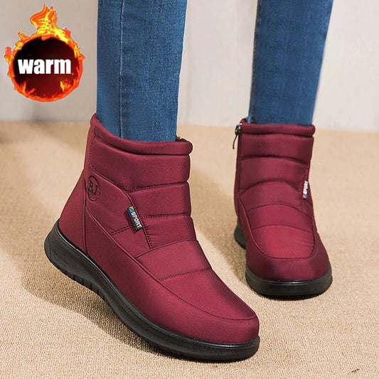 Waterproof Flat Heels Warm Ankle Snow Boots