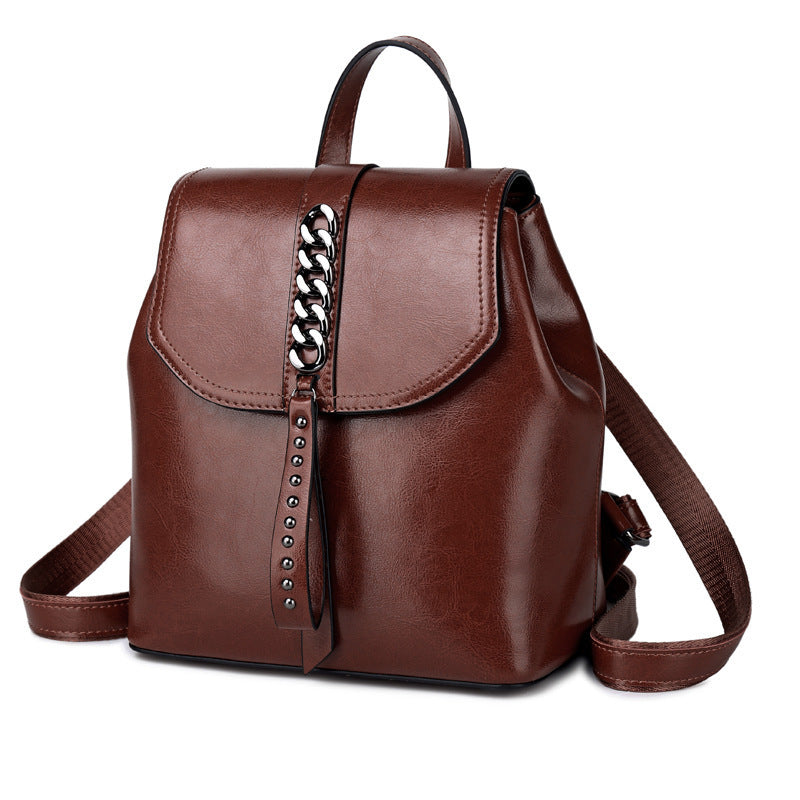 Deluxe Leather Backpack with Pockets