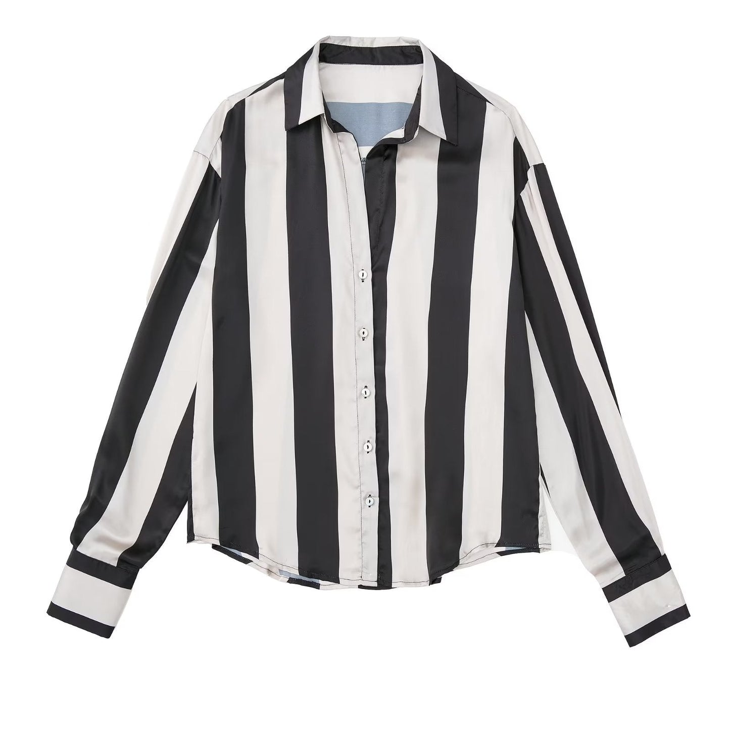 Iconic Silk Satin Texture Loose Shirt