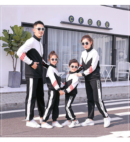 Family Matching Activewear Sets with Zip Top and Pants