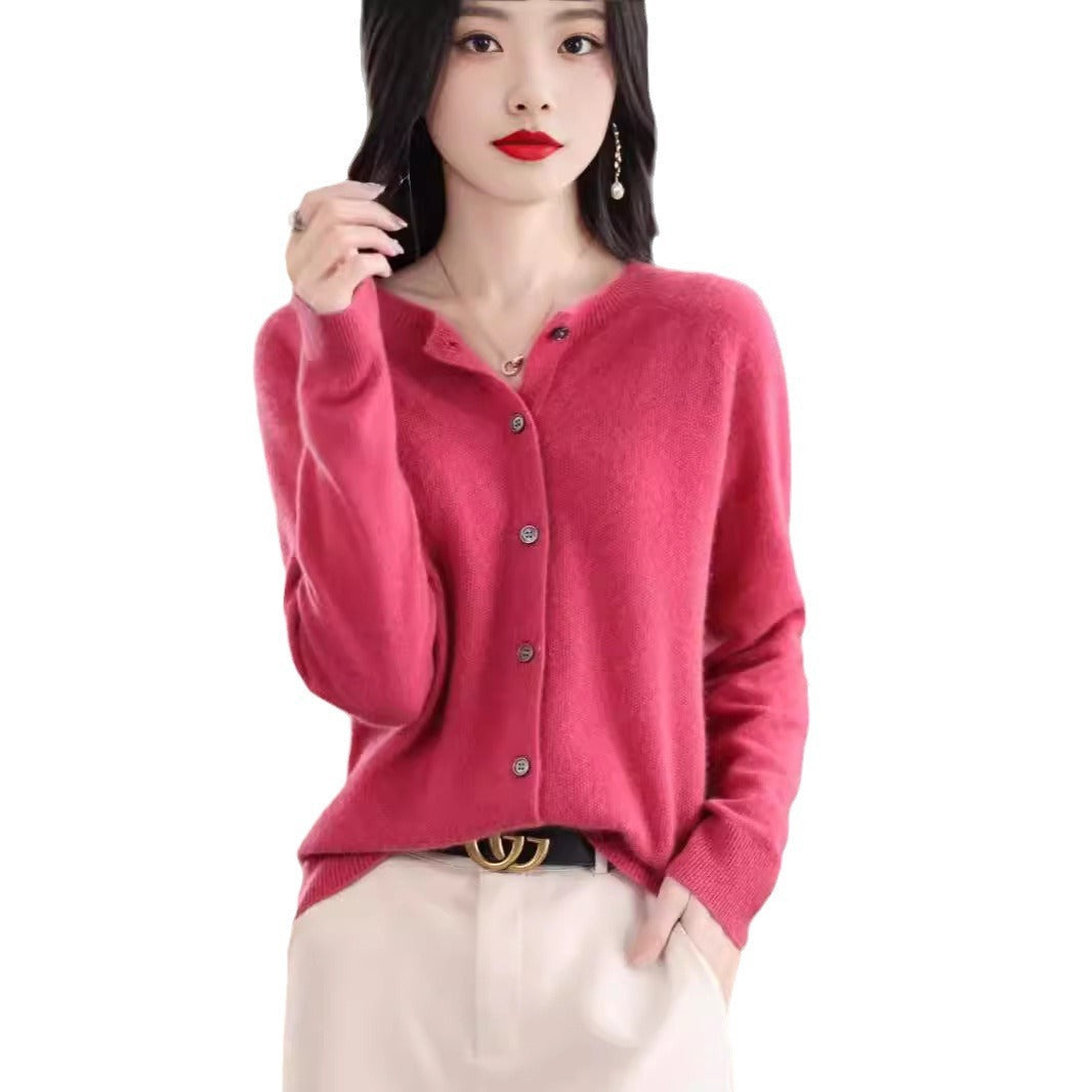 Cashmere Cardigan Sweater with Long-sleeve