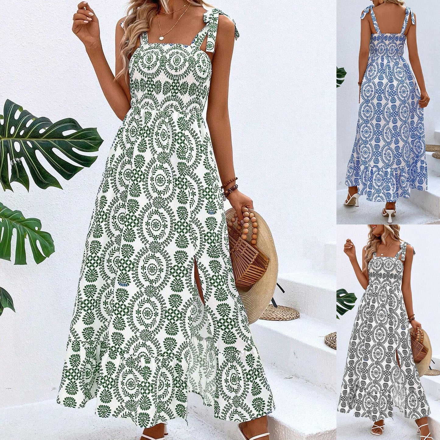 Summer Geometric Boho Sling Style  Dress