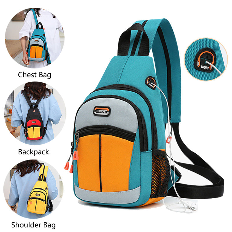 Oxford Sport Backpack Shoulder Bags with USB Design