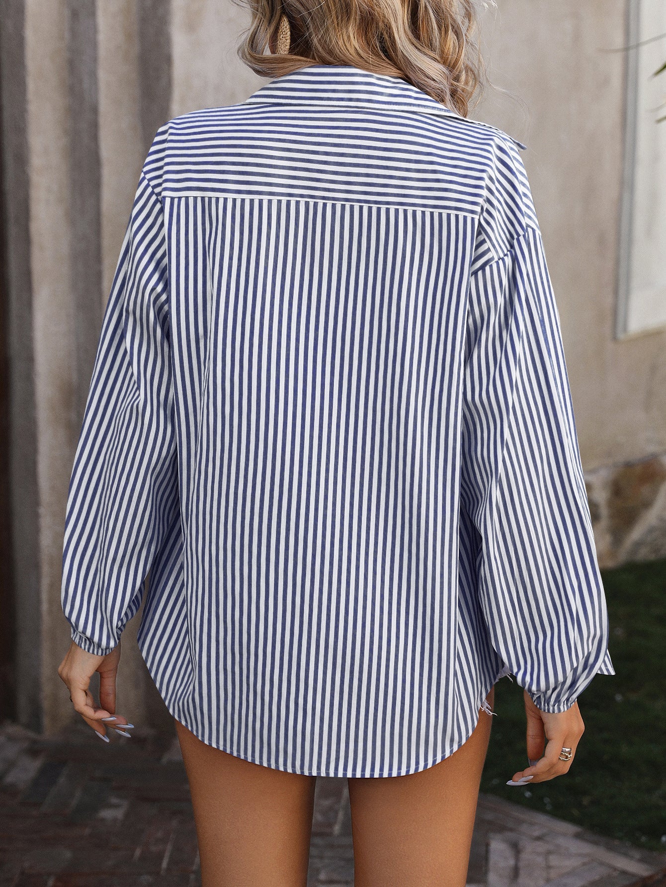 Cityscape Casual Striped Long Sleeve Shirt